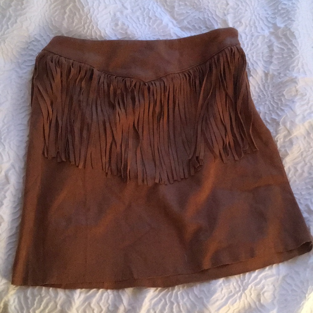 BCNU Brown Fringe Skirt